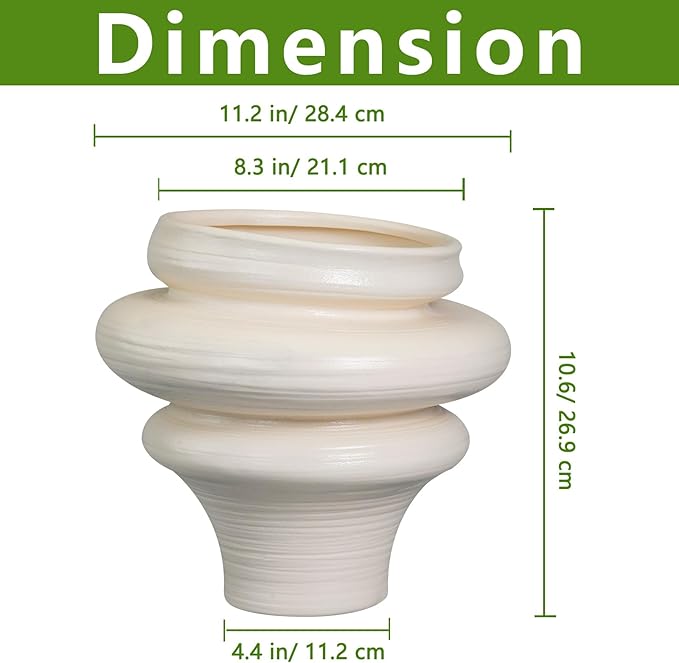 Teagas Ceramic Bonsai Planters 11 Inch - Pots for Plants Indoor Outdoor, Plant Pot with Drainage Hole, Decorative Flower Pot for Home Garden Patio Office, Gift for Men Women, White