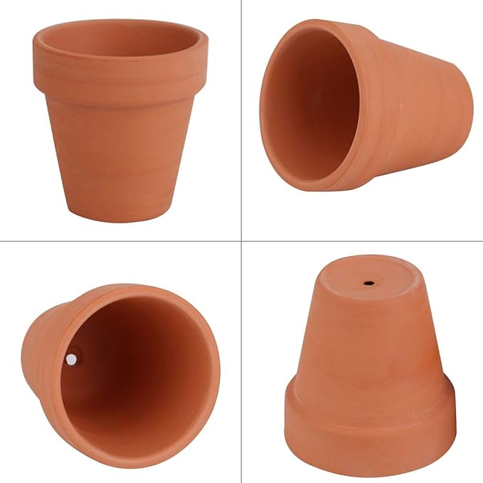 FCFKUK 24pcs Mini Clay Pots, 2.5'' Terracotta Pottery Planters, Cactus Flower Succulents Nursery Pots, with Drainage Hole, for Indoor/Outdoor