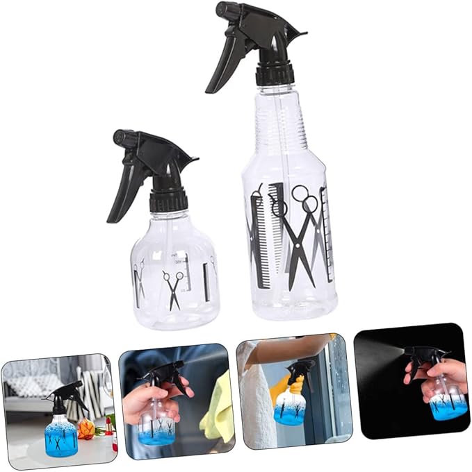 MERRYHAPY Portable Spray Watering can 2-Pack Adjustable Fine Mist Sprayers for Hair Salon and Home Use 6.7 Inch Plastic Water Spray Bottle for Hairdressing and Plant Care