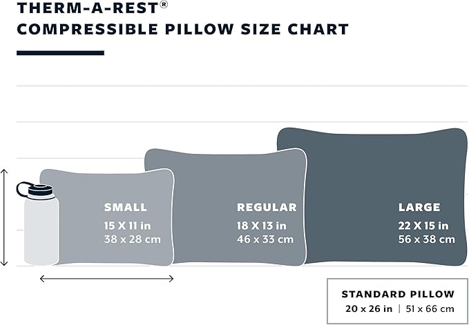 Therm-a-Rest Compressible Cinch Camping and Backpacking Pillow, Regular - 14 x 18 Inch, Outerspace