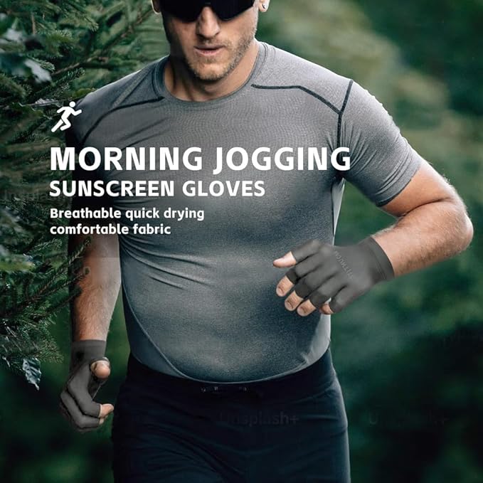Unisex UV Protective Fingerless Gloves UPF 50+ Summer Sun Glove for Outdoor Fishing Cycling Hiking Driving Kayaking
