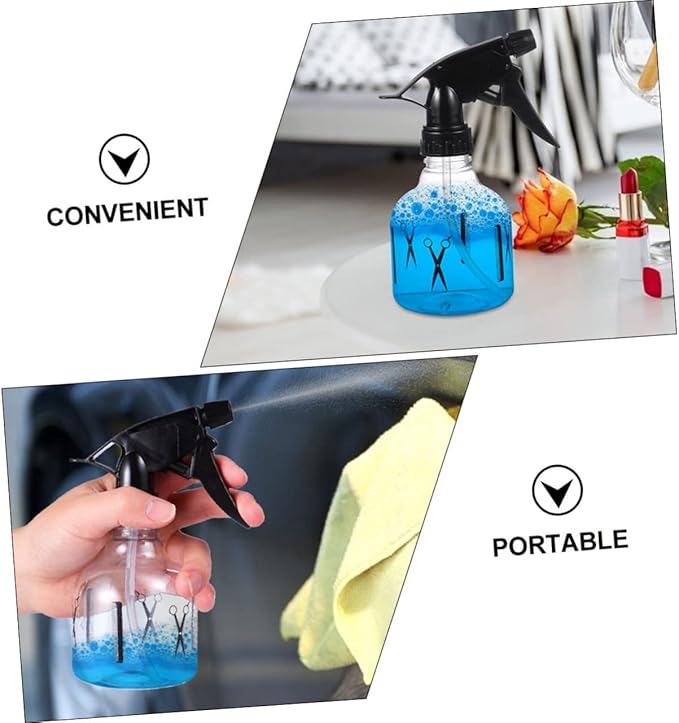 MERRYHAPY Portable Spray Watering can 2-Pack Adjustable Fine Mist Sprayers for Hair Salon and Home Use 6.7 Inch Plastic Water Spray Bottle for Hairdressing and Plant Care