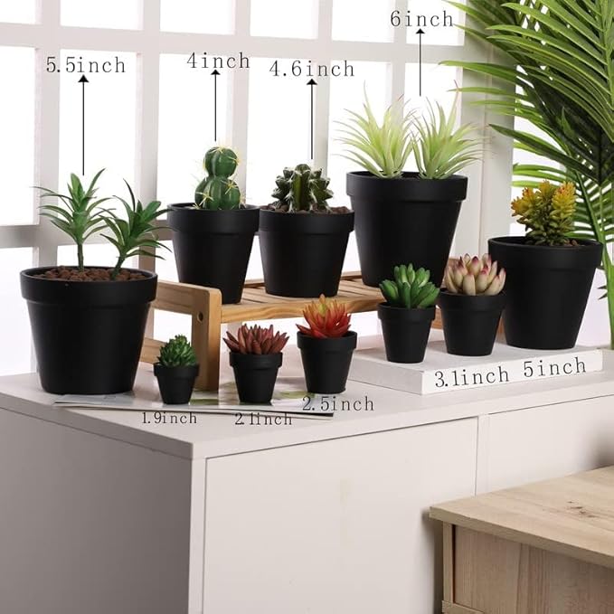 Yishang 1.9 Inch Tiny Black Terracotta Pots Pack of 36-Small Mini White Clay Pots with Drainage Holes Flower Nursery Terra Cotta Planter for Tiny Cactus,Herb,Succulent Plants,Crafts