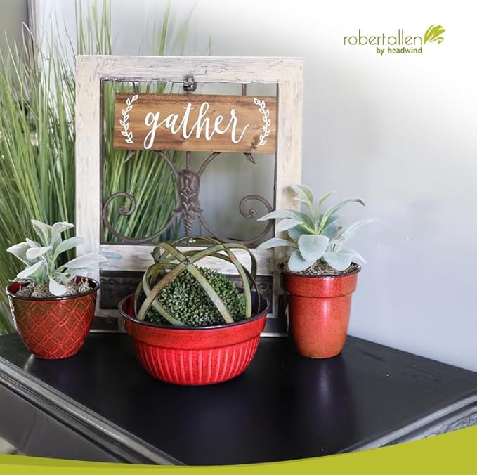 Headwind Glazed Ironstone Boutique Collection Cascade Bowl Plant Pot – Sangria Color 8 Inch Pot for Indoor Plants - Planters for Indoor Plants - Ideal Succulent Planters by Robert Allen