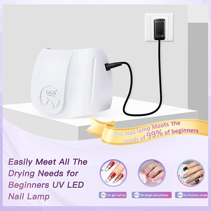 UV Light for Gel Nails, LKE 72W UV LED Nail Lamp with 21pcs Lamp Beads 3 Timers Smart Sensor Nail Dryer for Gel Polish Polygel Fast Curing Professional UV Light for Home Salon Nail Tools (White)