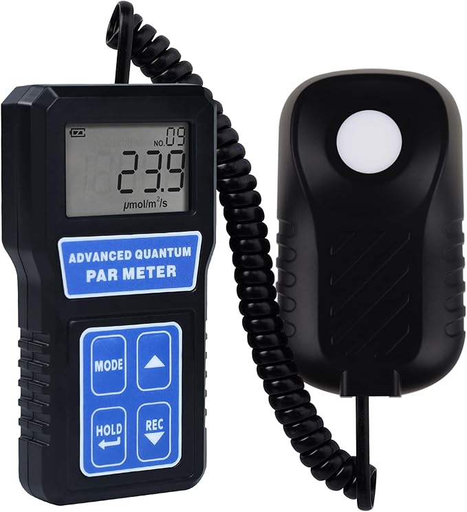 PAR Meter Quantum PAR Meter PPFD Meter for LED Grow Lights (400-700nm), PAR Light Meter with Data Logging for Photosynthesis Light Intensity Indoor Gardening Plant, Aquarium