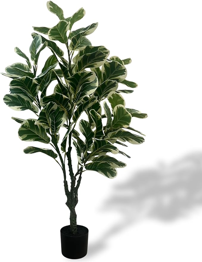 XBrand 47.2-Inches Artificial Ficus Tree in Pot for Indoor Outdoor Home Office Store, Great Housewarming Gift