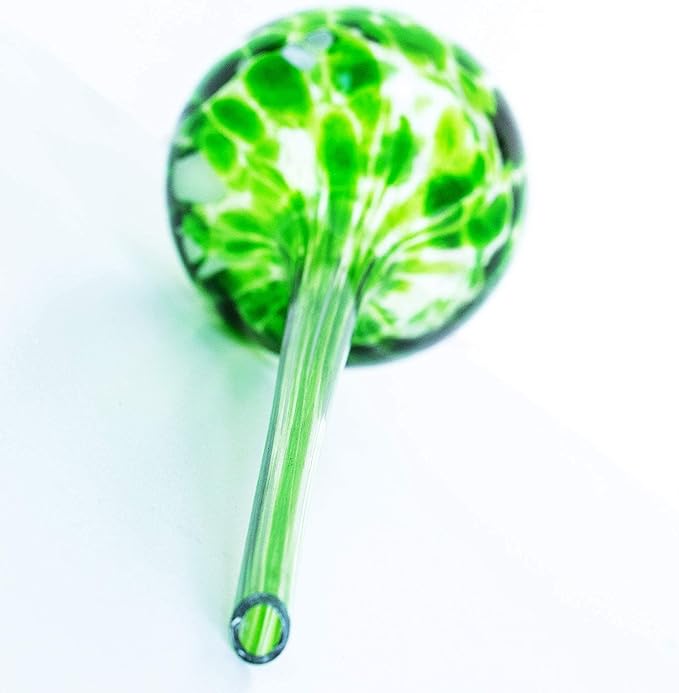 Cotswold Homeware Co Plant Watering Globes - Plant Watering Devices - Plant Watering Bulbs - Self Watering Spikes -Decorative Hand Blown Glass - Watering Bulbs - Free Moisture Meter 4 Large Size