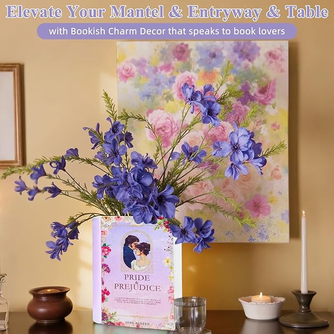 MYLARREN 3D Puzzle Vase for Adults Kids, 120 Pcs Puzzle Book Vase for Flowers, Arts and Crafts for Kids 4-6, Adults, Girls, Cute Unique Vases, Books Lover Gifts for Women(Pride Prejudice)