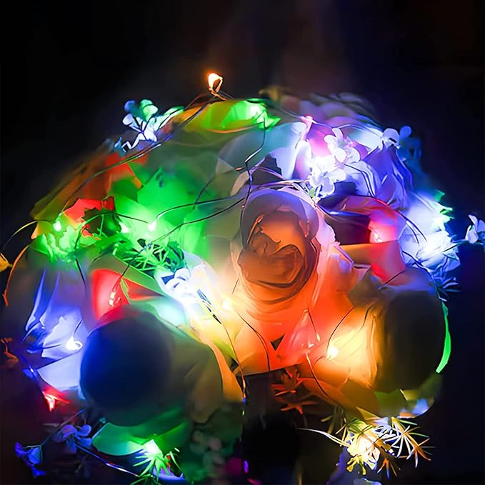 6 Pack LED Fairy Lights Battery Operated with Timer, 13FT 40LED Waterproof Firefly Lights Silver Wire Mini Twinkle String Lights for Wedding Christmas Birthday Party Mason jar Decorations, Multicolor