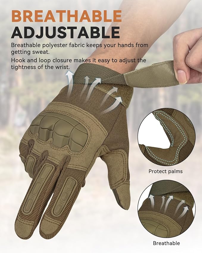 Tactical Gloves for Men, Motorcycle Military Combat Gloves Black Airsoft Gloves Touchscreen for Airsoft Outdoor Hunting Shooting Paintball Work Motorcycling Climbing