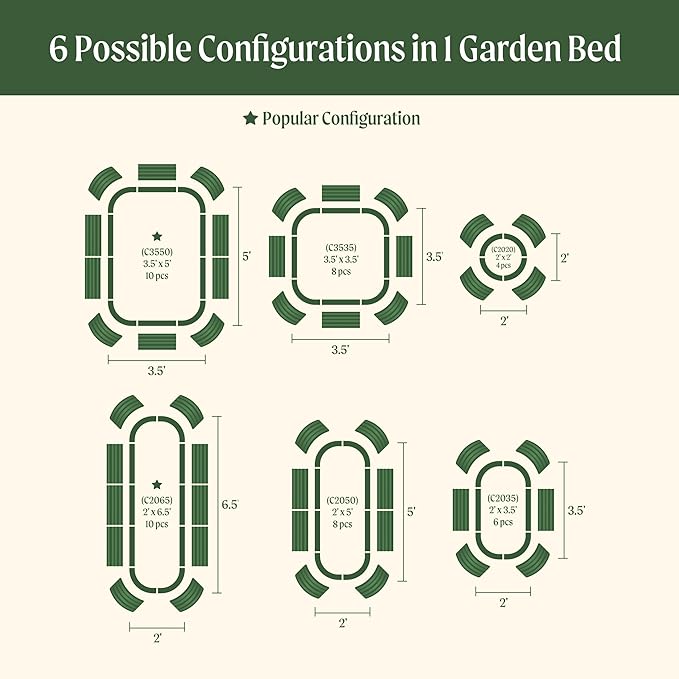 32" Extra Tall Raised Garden Bed Kits, 3.5 x 5 x 2.7ft Raised Planter Box Outdoor, 2 x 6.5 x 2.7ft Deep Root 6 in 1 Modular Metal Raised Beds for Gardening Vegetables Flowers Fruits - Olive Green