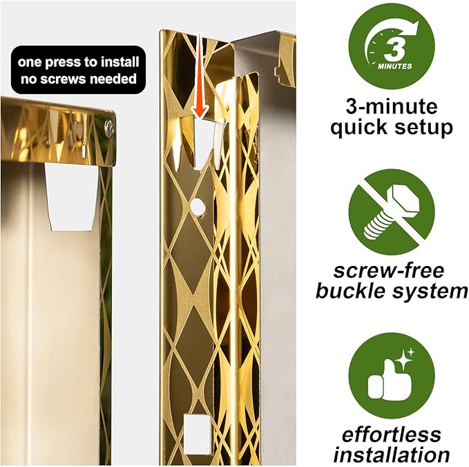 CYC Luxury Golden 30"H x 34"W x 10"D Stainless Steel Rectangular Tall Large Planter Box with Mirror Etching No Coating for Indoor or Outdoor Patio/Porch, Modern Décor for Tall Plants, Trees, Flowers