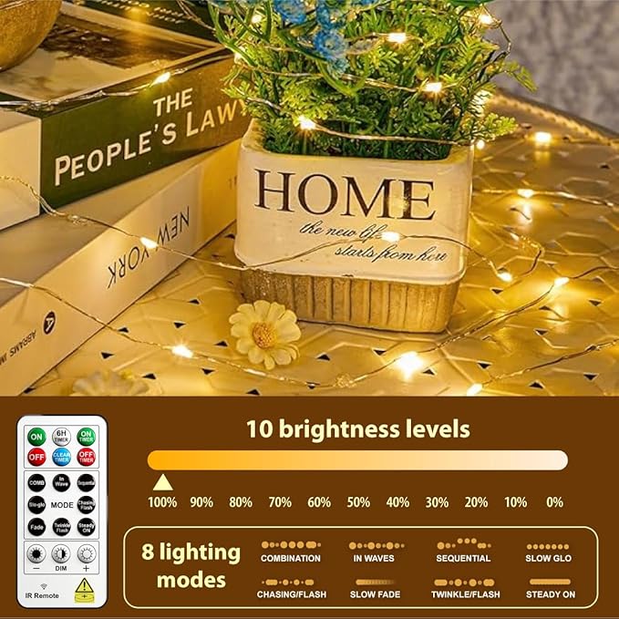 HXWEIYE 6 Pack Rechargeable Fairy Lights Battery Operated with Remote & DIY Timer, 7ft 20LED Mini Twinkle String Light for Mason Jar DIY Wedding Table Centerpieces Party Bedroom Christmas (Warm White)