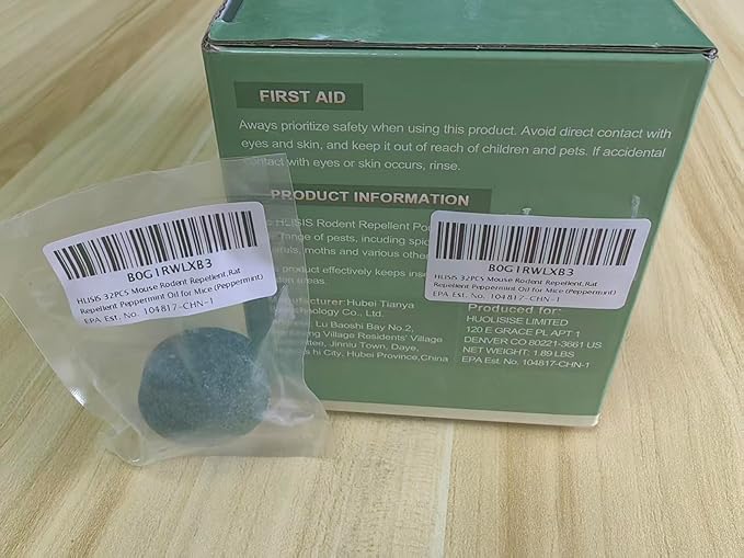 HLISIS 32PCS Mouse Rodent Repellent, Natural Mouse Repellent Peppermint Oil for Mice, Rats, Squirrels, Spiders and Pests, Keeps Pests Away Effectively from Garden & Home (Peppermint)