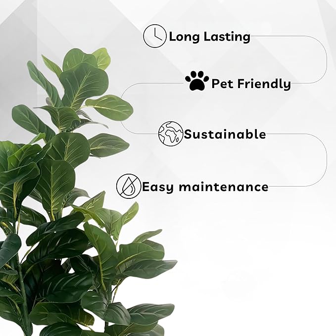 XBrand 59.1" Artificial Fiddle Leaf Fig Tree