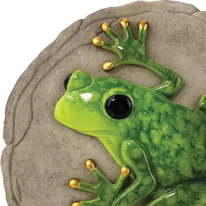Spoontiques -Garden Décor - Raised Frog Stepping Stone - Decorative Stone for Garden