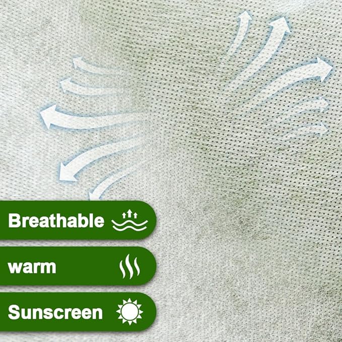 Rsyuanyi Plant Covers Freeze Protection 10 ft x 50 ft - Frost Blankets for Outdoor Plants, Durable Garden Cloth for Winter Frost & Sun Protection