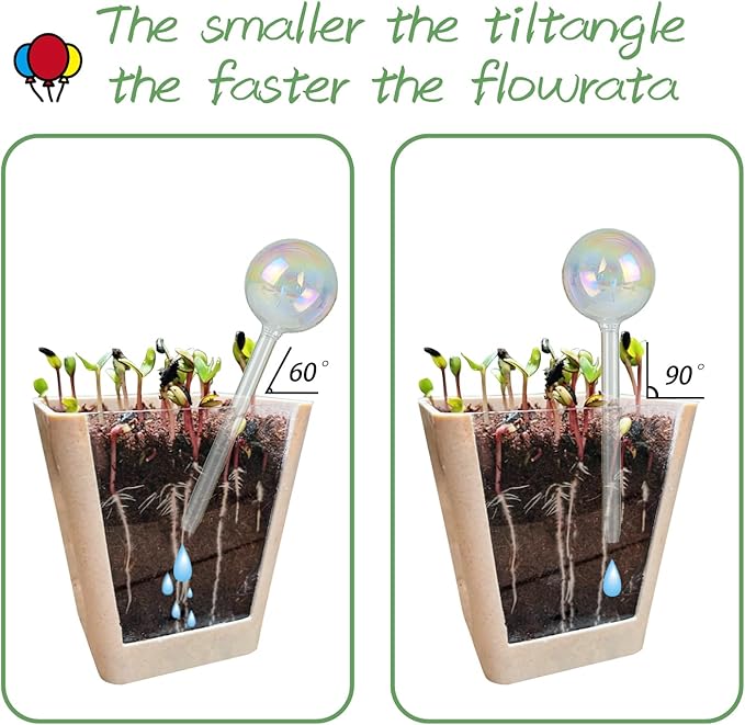 zHzHGuo 3Pcs Small Watering Globes Colorful Small Plant Watering Globes Plant Watering Globes Hand Blown Glass Indoor Plant Watering Globes