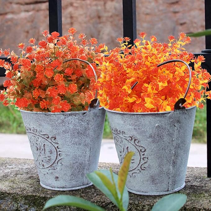 ArtBloom 6 Bundles Artificial Fall Flowers No Fade Faux Autumn Plants, Fake Indoor Outdoor Greenery for Thanksgiving Christmas Wedding Party Home Garden Fireplace Décor (Multi)