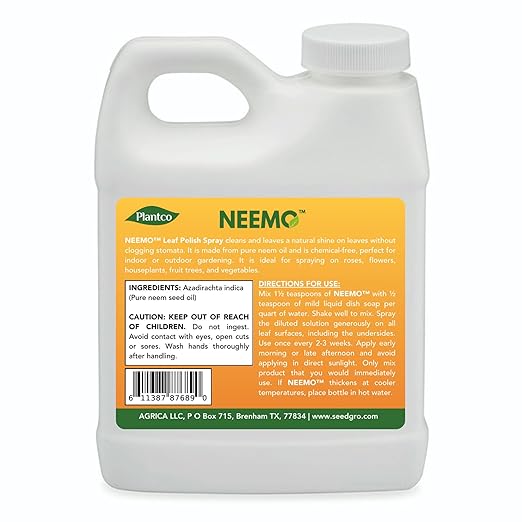 Neem Oil Spray for Plants & Roses - Neem Azadirachtin for Natural Gardening | 16 fl oz Neem Oil Concentrate Makes 16 gallons (60 L) of Neem Spray for Indoor and Outdoor Plants