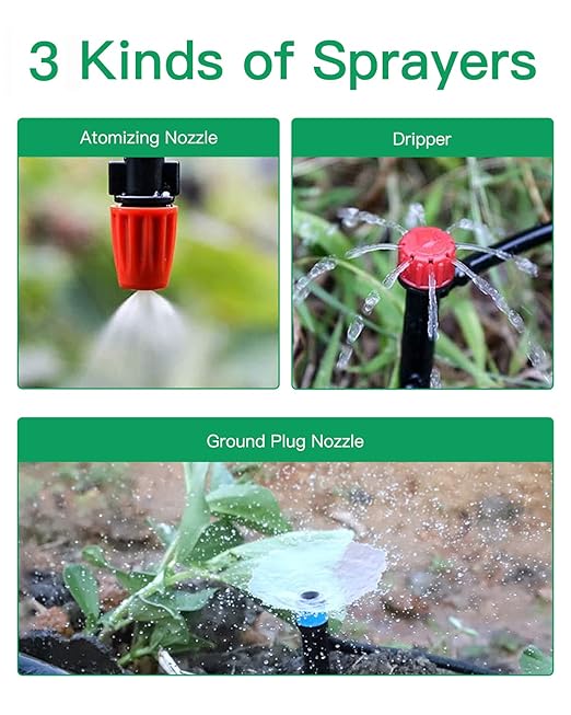Irrigation System Kit, MSDADA 226Ft Garden Watering System Automatic Drip Irrigation System, Plant Watering Devices with Distribution Hose, Plant Drip Feeders for Indoor, Greenhouse, Flower Bed, Patio