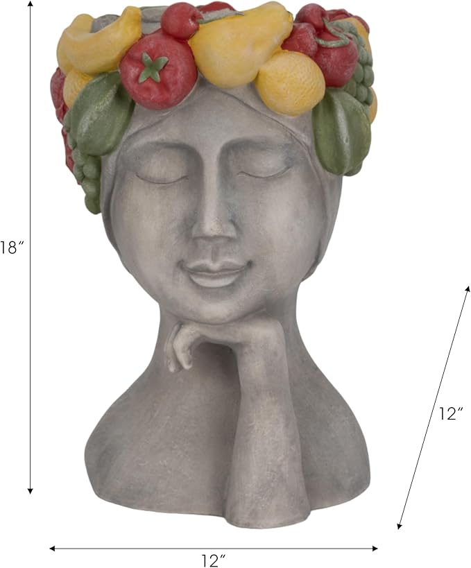 Sagebrook Home Polyresin Face Planter - Enrich Your Space with Greenery
