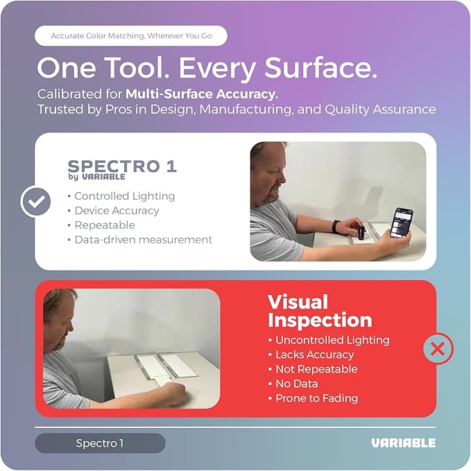 Spectro 1 Mobile Spectrophotometer Paint Color Matching Device, Professional Color Reader & Paint Scanner, Portable Colorimeter Spectrometer & Color Sensor with App Connectivity for Paint Matching
