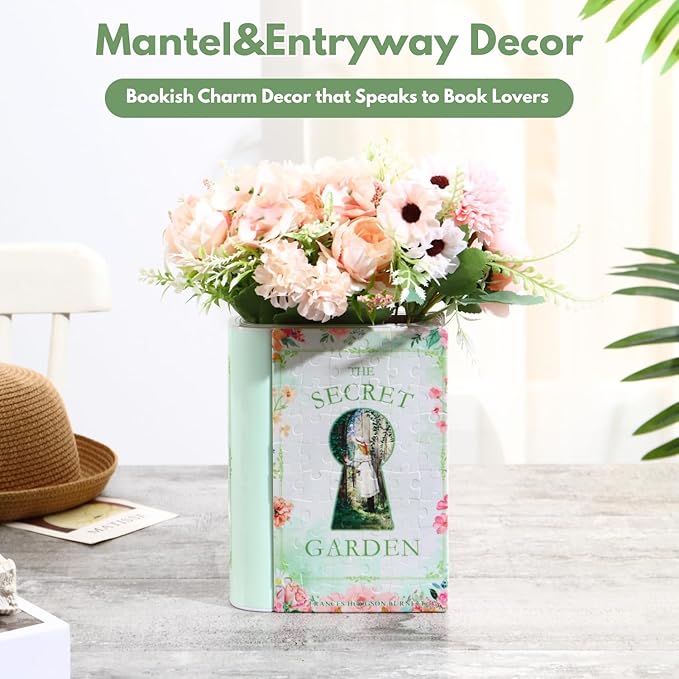 MYLARREN 3D Puzzle Vase for Adults Kids, 120 Pcs Puzzle Book Vase for Flowers, Arts and Crafts for Kids 4-6, Adults, Girls, Cute Unique Vases for Book Shelf Decor, Books Lover Gifts for Women(Secret)