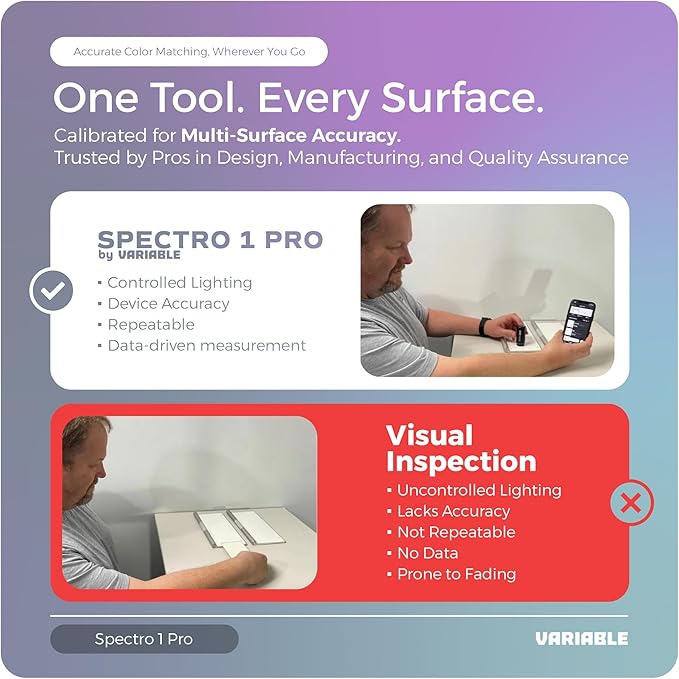 Spectro 1 Pro Spectrophotometer Paint Color Matching Tool with Charging Cable & Carrying Pouch, Portable Color Reader, Colorimeter Spectrometer Color Sensor, Paint Scanner & Color Meter for Designers