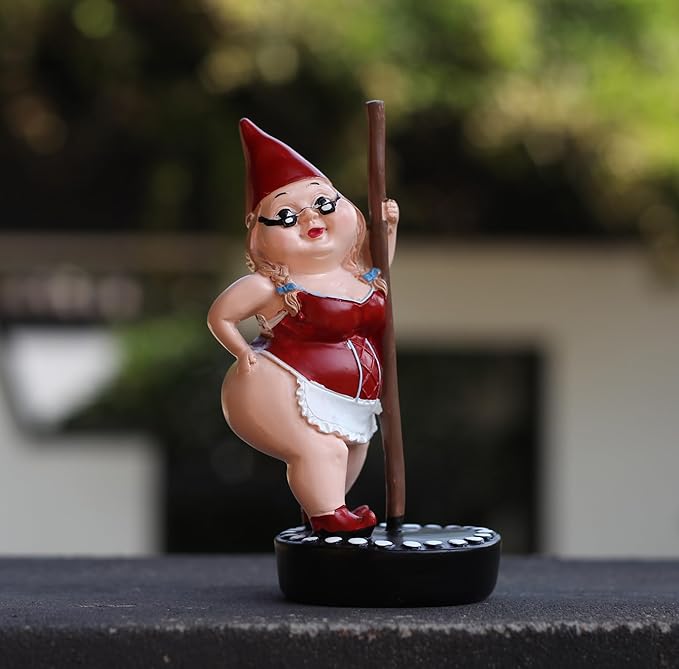 Steel Pipe Dancers Dwarf，Gnome Garden Decorations Resin Statue Outdoor Statue Lawn Yard Balcony Porch Home Decorations Garden Decor