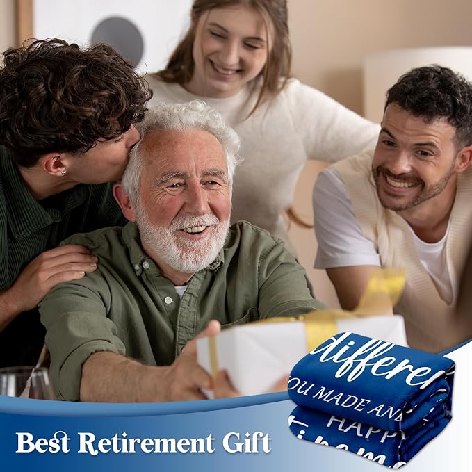 Glydein Retirement Gifts for Men 2026 - Soft Flannel Men Retiremet Blanket 50 x 60 inches - Best Retired Gifts Ideas for Teacher Nurse Friend Coworker Grandpa Grandma Dad Mom