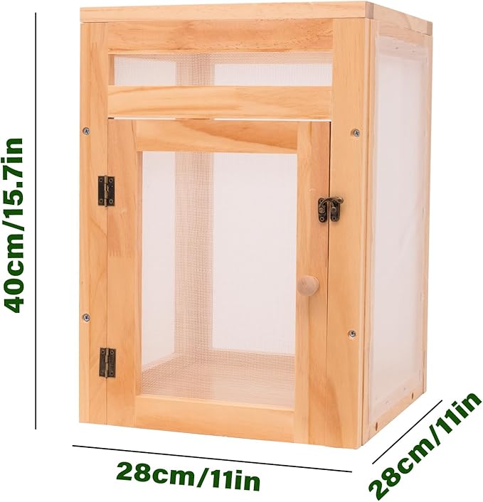 Yohsnor Butterfly Habitat Cage Kit - 15.7" Monarch Caterpillar House with Wooden Frame & Mesh Enclosure, Grow Tent for Hatching Butterflies, Kids Observation & Garden Insect Cages (Includes Guide)