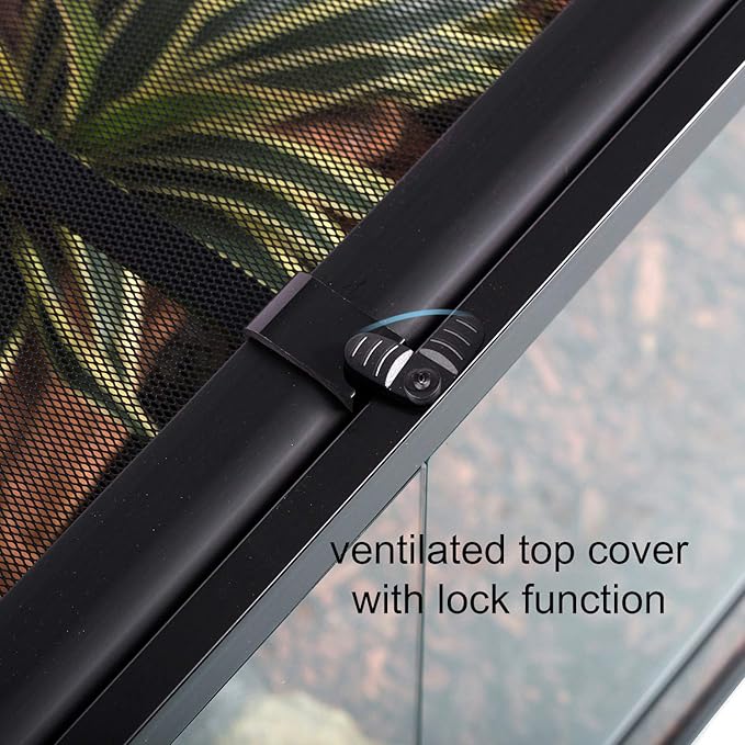 REPTI ZOO 67 Gallon Large Reptile Glass Terrarium Tank Double Hinge Door with Screen Ventilation Reptile Terrarium Cage 36" x 18" x 24"(Knock-Down)