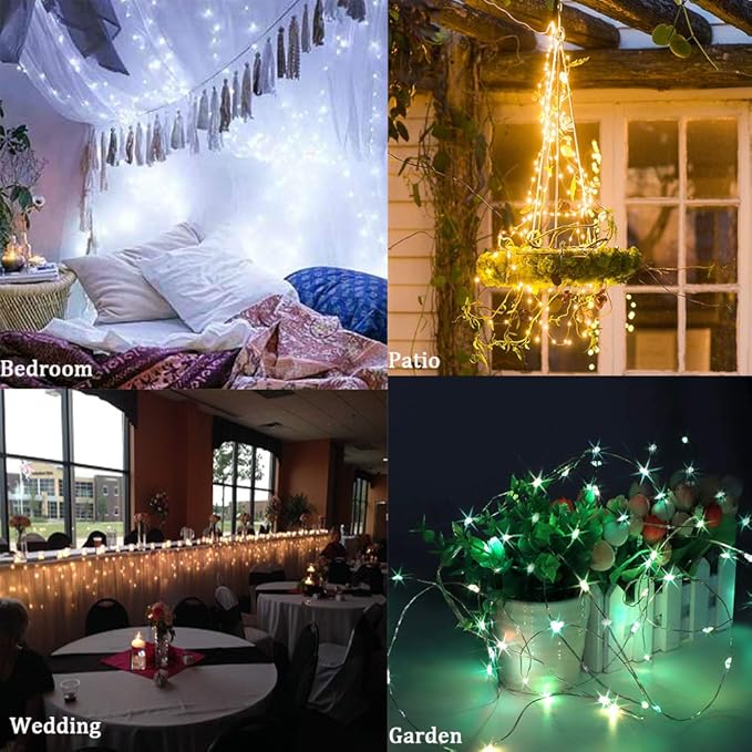 24 Multi Color Changing Fairy Lights USB Powered with Remote Control, 33ft 100 RGB LED Bright Silver Wire Starry String Lights for Christmas Tree, Wedding Party, Bedroom Holiday Décor