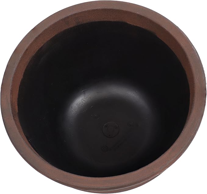 Sunnydaze Ribbed 16" Outdoor Plant Pot - Polyresin Double-Walled Planter for Indoor or Outdoor Use - Rust - Set of 4