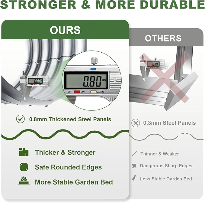 AHEONLAR 2 Pack 4×2×2ft Galvanized Raised Garden Beds Outdoor,Oval Sturdy and Durable Planter Boxes for Vegetables, Fruits, Flowers and Plants, Easy Assembly, Grey