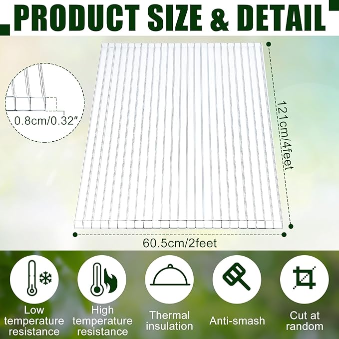 Tatuo 12 Pack 4' X 2' X 0.32'' Polycarbonate Greenhouse Panels Polycarbonate Sheets Twin-Wall Roof Panels Waterproof UV Protected Clear Corrugated Plastic Roofing for Greenhouse Replacement