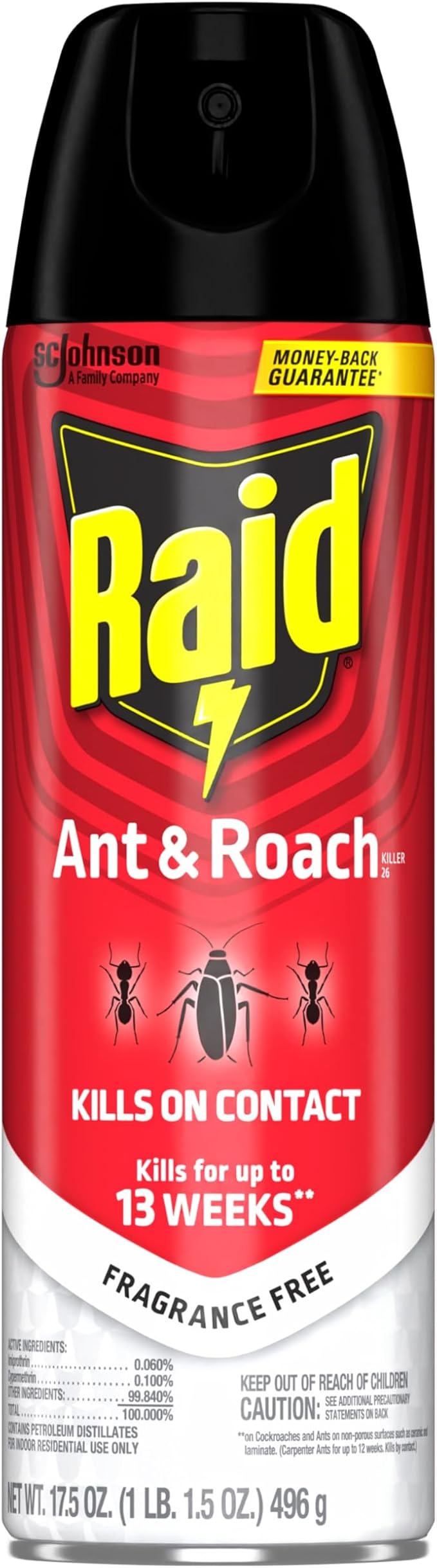 Raid Ant and Roach Killer, Fragrance Free, 17.5 OZ