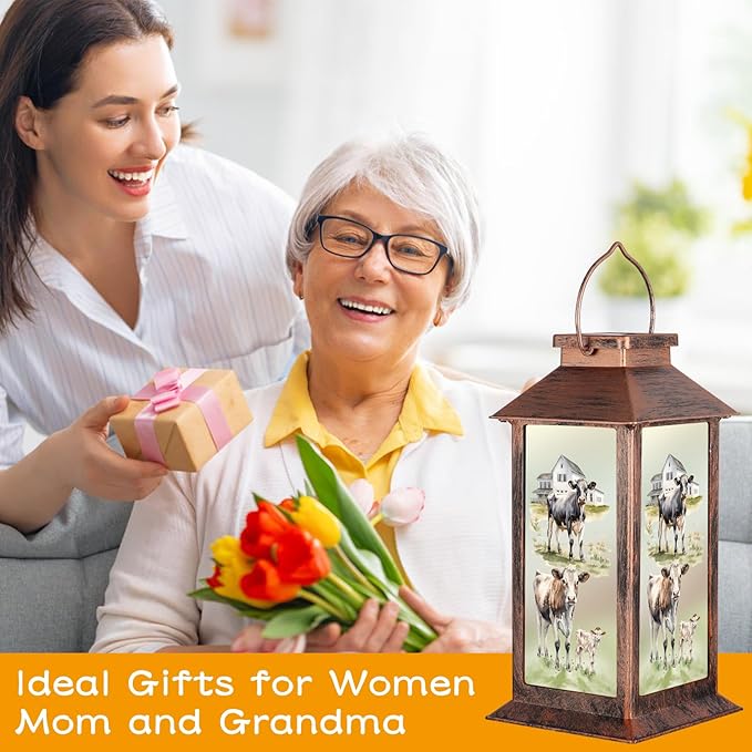Pawatee Solar Hanging Lanterns, Bronze Cow Style, Waterproof, LED, Ideal for Garden Decor, Outdoor Gatherings, and Gifting