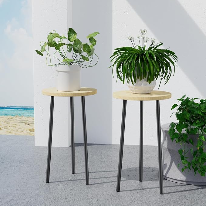SAKSUN Plant Stand Indoor Outdoor: 2 Pack Indoor Plant Stand 20'' Convertible Multi-purpose Holder - Mid Century Modern Decor - Tall Plant Table for Living Room/Balcony/Garden/Patio