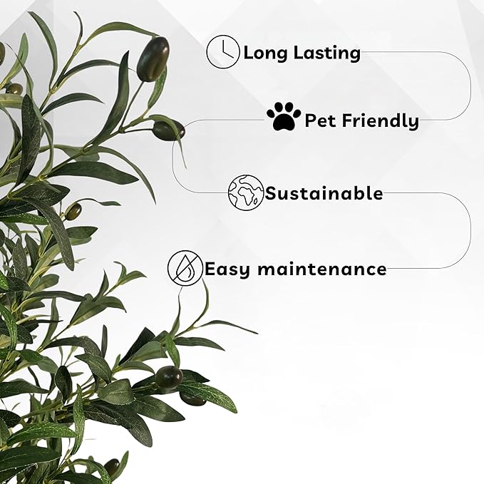XBrand 70.9-Inches Artificial Olive Tree in Pot for Indoor Outdoor Home Office Store, Great Housewarming Gift