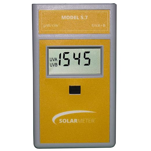Solarmeter Model 5.7 Sensitive UVA & UVB Total UV Light Meter, Handheld Digital Radiometer and Light Bulb Tester for Measuring Ultraviolet Light, 0-1999 μW/cm², Made in USA