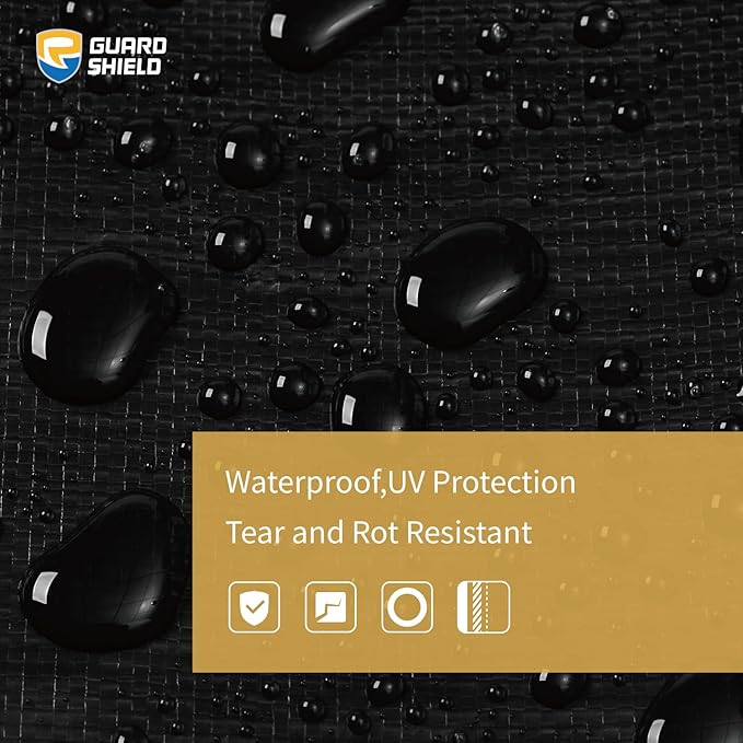 GUARD SHIELD Round Tarp Waterproof Heavy Duty Black 24 Feet Cover Outdoor Inflatable Pool Ground Cloth Tarps for Under Pool