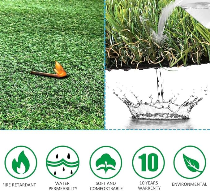 Petgrow Artificial Grass Turf 9FTX40FT- Realistic & Thick Synthetic Fake Grass Mat for Outdoor Garden Landscape Pet Dog Grass Rug Faux Turf