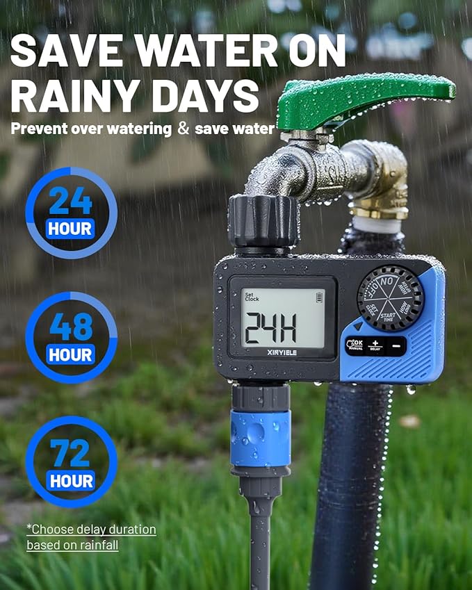 XINYIELE Smart Sprinkler Timer, Programmable Garden Smart Hose Watering System Equipment for Garden, Automatic Irrigation for Yard/Lawn, 1 Outlet