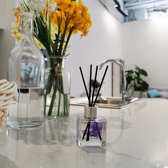 Seed Spring Reed Diffuser Set with Sticks Lavender Aromatherapy Oil Scent Diffuser for Home Office Bathroom Decoration Perfume and Gifts 50ml/1.7 oz