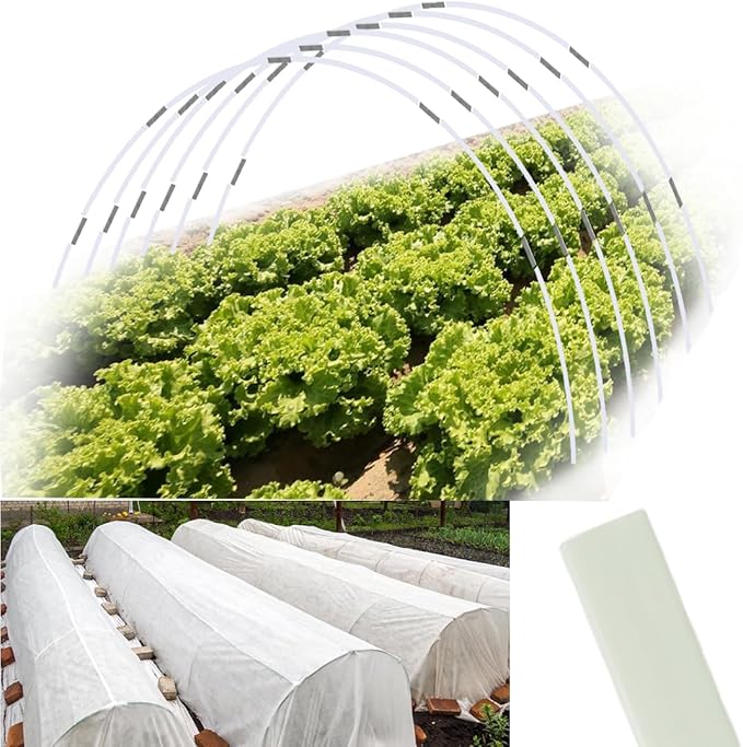 Garden Hoops 36pcs (M Size), Sunwuk Greenhouse Hoops for 2.5-5.5ft Wide Raised Bed, 6 Sets of 8.5ft Long Super Bendable Fiberglass Support Hoops Frame, Mini Greenhouse Strip for Row Cover