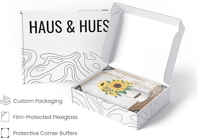 HAUS AND HUES Flower Wall Decor - Set of 4 Floral Wall Art, Framed Flower Painting, Floral Pictures for Kitchen, Bedroom, Living Room (16x20, Beige Frame)