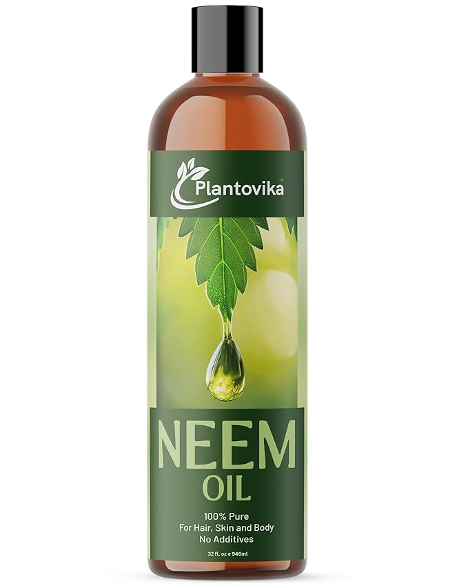Plantovika Pure Neem Oil (32 Oz) - 100% Cold Pressed, All Natural Concentrate, Unrefined, Multipurpose, Seed Extract